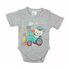 Asti ABR Rövid ujjú pamut body - Szürke - Vonat (68) kombidressz, body
