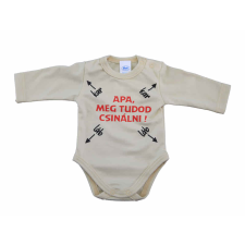 Asti Apa meg tudod csinálni feliratos hosszú ujjú baba body kombidressz, body