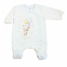 Asti Belül bolyhos elöl patentos hosszú ujjú baba rugdalózó macis mintával rugdalózó