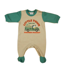 Asti Belül bolyhos hosszú ujjú baba rugdalózó bocis mintával rugdalózó