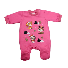 Asti Belül bolyhos hosszú ujjú baba rugdalozó karácsonyi mintával rugdalózó