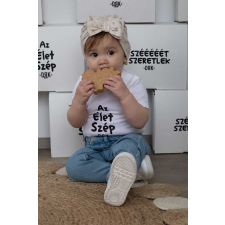 Asti Dorko "Az Élet Szép" mintával nyomot rövid ujjú baba body kombidressz, body