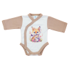 Asti Elöl patentos hosszú ujjú baba body Erdő állatai mintával