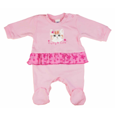 Asti Hosszú ujjú fodros baba rugdalózó cica mintával rugdalózó