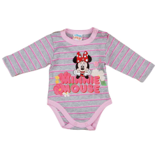 Asti Hosszú ujjú kislány body virágos Minnie mintával, szürke csíkos 068 kombidressz, body