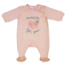 Asti Hosszú ujjú vékony pamut rugdalózó szívecskés mintával rugdalózó