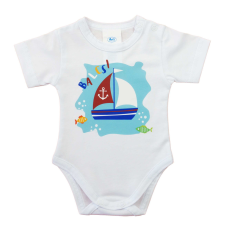 Asti Rövid ujjú baba body Balaton mintával kombidressz, body