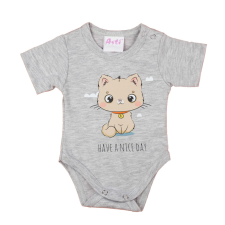 Asti Rövid ujjú baba body cuki Cica mintával kombidressz, body