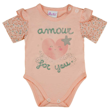 Asti Rövid ujjú baba body szívecskés mintával kombidressz, body