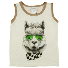 Asti Rövid ujjú kisfiú atléta mókás Láma mintával