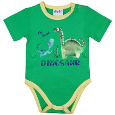 Asti Rövid ujjú kisfiú baba body dinós mintával zöld kombidressz, body