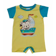 Asti Rövid ujjú kisfiú napozó pamut anyagból Vitorlás maci mintával kombidressz, body