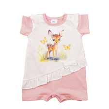 Asti Rövid ujjú kislány baba napozó - őzike mintával kombidressz, body