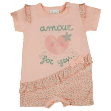 Asti Rövid ujjú kislány baba napozó szívecskés mintával kombidressz, body