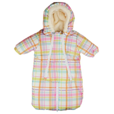 Asti Rózsaszín kockás kapucnis bélelt bébizsák gyerek kabát, dzseki