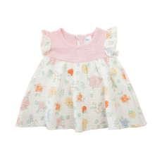 Asti Szamóca ruha Virágos géz 068