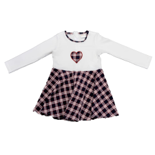 Asti Szivecskés mintával hímzett hosszú ujjú kislány ruha lányka ruha