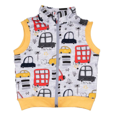 Asti Vékony pamut kisfiú mellény autós mintával