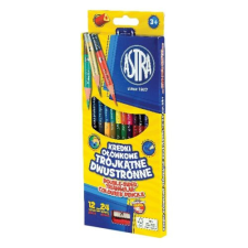 Astra Színes ceruza ASTRA Duo háromszögletű kétvégű ajándék hegyezővel 24 színű színes ceruza