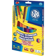 Astra Színes Ceruza Háromszögletű Duó Kétvégű Hegyezővel 18 Darabos 36 Színű (AF177AST) színes ceruza