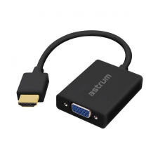 Astrum DA450 HDMI - VGA + Audio Converter adapter fekete (aktív) audió/videó kellék, kábel és adapter