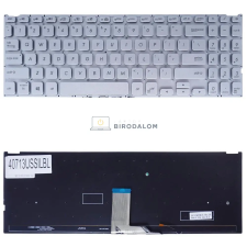Asus VivoBook 15 X512DA, X512FA, X512DK, X512J gyári billentyűzet (US kiosztás, háttérvilágítással, ezüst) laptop alkatrész