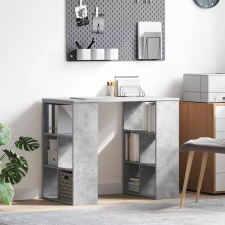  Asztal polcokkal tárolóval Beton Szürke 90 x 50 x 75 cm Faanyag íróasztal
