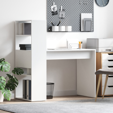  Asztal tárolással Fehér 113x54x120 cm Szerelt fa bútor