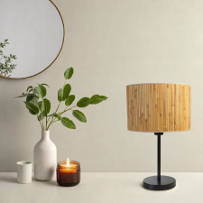  Asztali lámpa DEMI, tölgy szín, fekete szín világítás