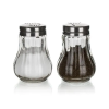 . Asztali só-, borsszóró készlet, üveg és inox, 2 db, 7 cm "Mono"