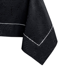  Asztalterítő Gaia fekete dombornyomott növényi 110x110 AmeliaHome lakástextília