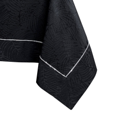  Asztalterítő Gaia fekete dombornyomott növényi 140x340 AmeliaHome lakástextília