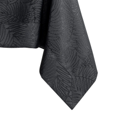  Asztalterítő Gaia grafitszürke dombornyomott növényi 120x220 AmeliaHome lakástextília