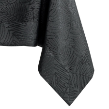  Asztalterítő Gaia grafitszürke dombornyomott növényi 140x300 AmeliaHome lakástextília