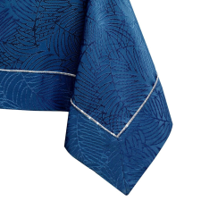  Asztalterítő Gaia indigókék dombornyomott növényi 110x240 AmeliaHome lakástextília