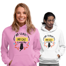 At least my cat loves me - Unisex Pulóver női pulóver, kardigán