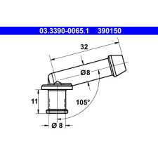 ATE Csatlakozó csőcsonk, csővezeték ATE 03.3390-0065.1 autóalkatrész