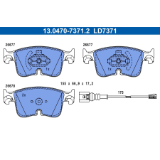 ATE fékbetétkészlet, tárcsafék ATE 13.0470-7371.2 autóalkatrész
