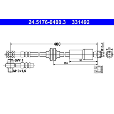 ATE fékcső ATE 24.5176-0400.3 autóalkatrész