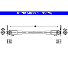 ATE fékcső ATE 83.7813-0295.3 autóalkatrész