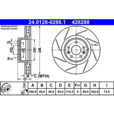 ATE féktárcsa 24.0128-0288.1 autóalkatrész