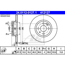 ATE Féktárcsa ATE 24.0112-0127.1 féktárcsa
