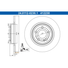 ATE féktárcsa ATE 24.0112-0230.1 féktárcsa