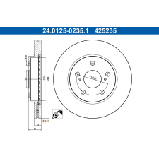 ATE féktárcsa ATE 24.0125-0235.1 autóalkatrész