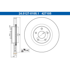 ATE féktárcsa ATE 24.0127-0105.1 autóalkatrész