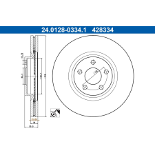 ATE féktárcsa ATE 24.0128-0334.1 autóalkatrész