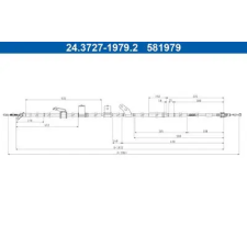 ATE huzal, rögzítőfék 24.3727-1979.2 autóalkatrész