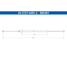 ATE huzal, rögzítőfék ATE 24.3727-0491.2 autóalkatrész