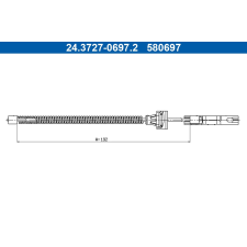 ATE huzal, rögzítőfék ATE 24.3727-0697.2 autóalkatrész