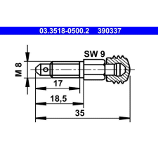 ATE légtelenítő csavar/-szelep ATE 03.3518-0500.2 autóalkatrész